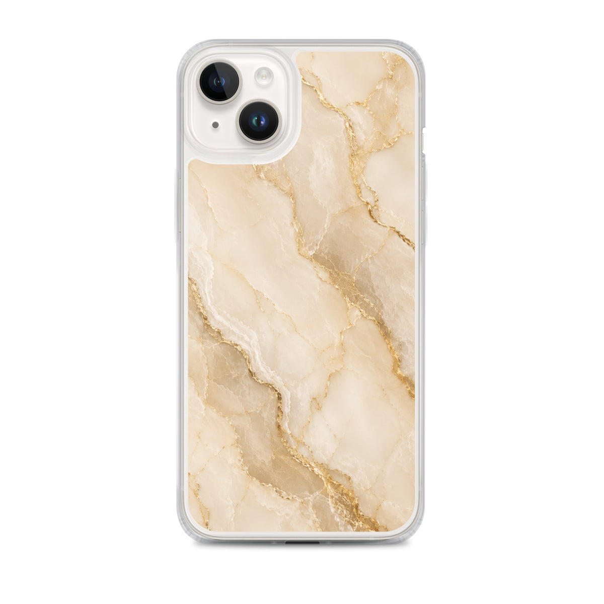 Coque MagSafe marbre beige et doré pour iPhone 14 Plus