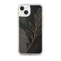 Coque MagSafe feuilles dorées noir et or pour iPhone 14 Plus