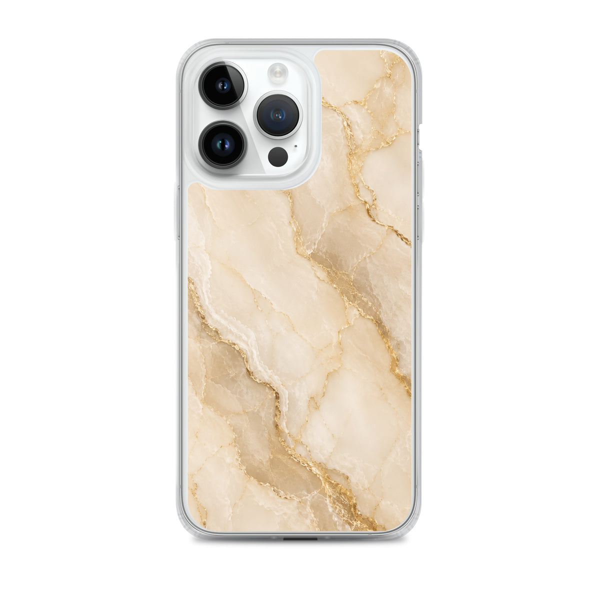 Coque MagSafe marbre beige et doré pour iPhone 14 Pro Max