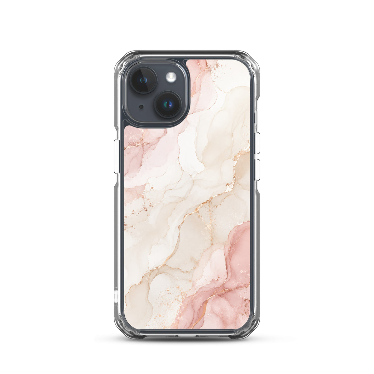 Coque MagSafe marbre rose gold pour iPhone 15