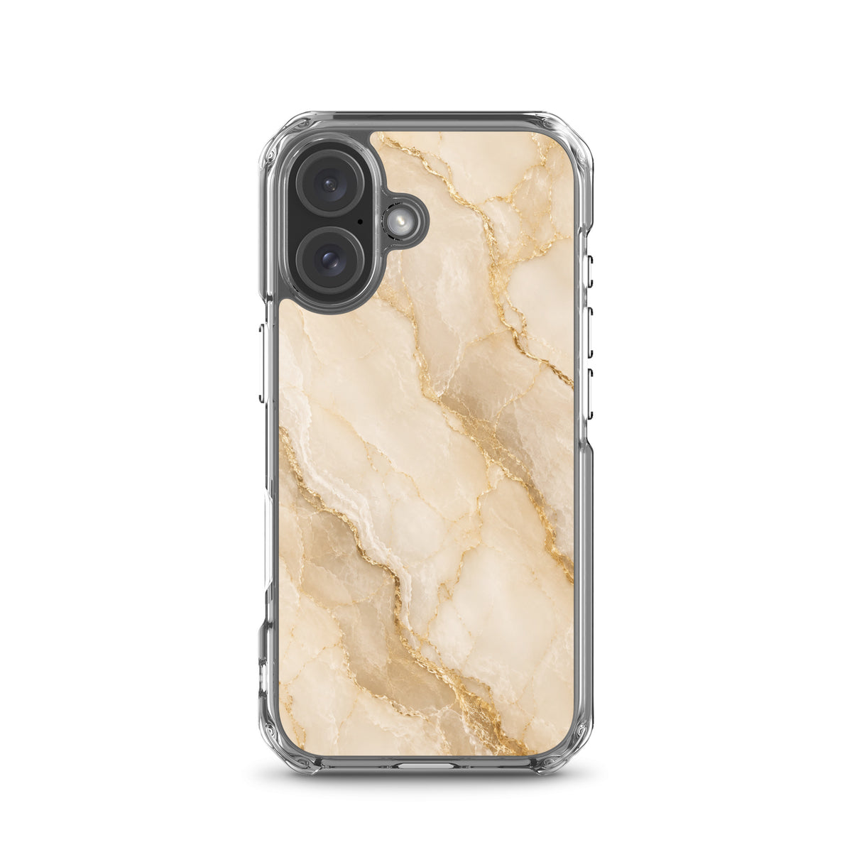 Coque MagSafe marbre beige et doré pour iPhone 16