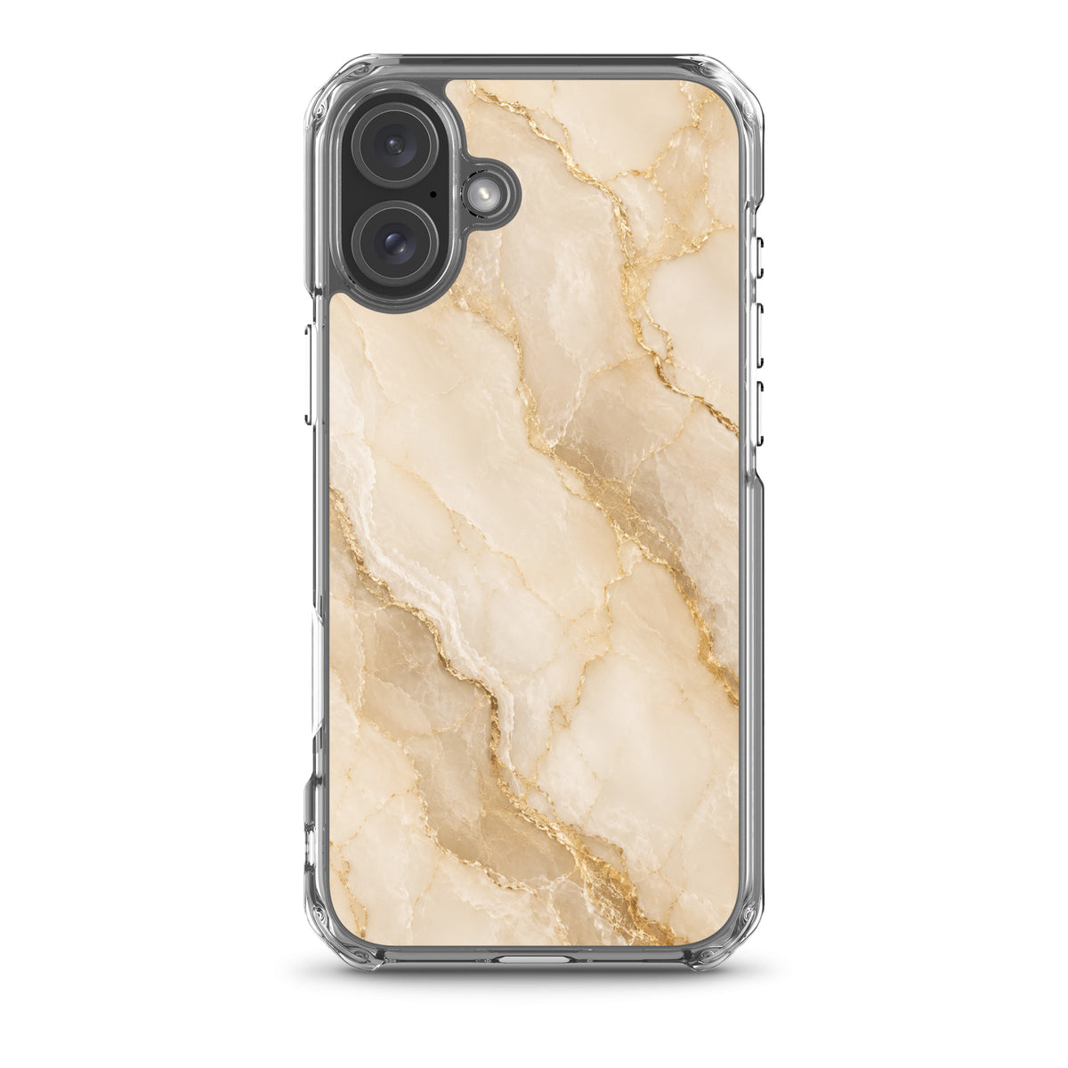 Coque MagSafe marbre beige et doré pour iPhone 16 Plus