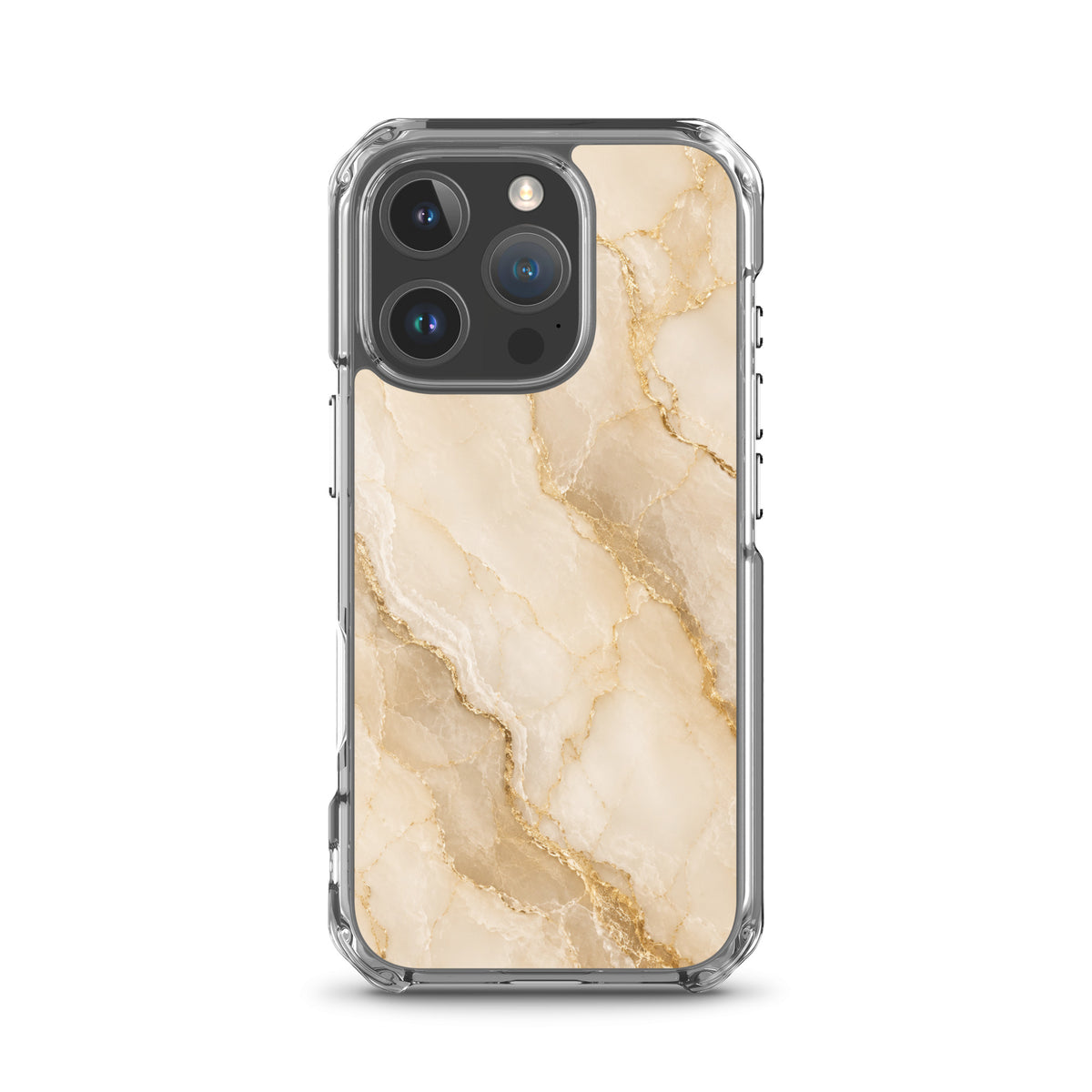 Coque MagSafe marbre beige et doré pour iPhone 16 Pro