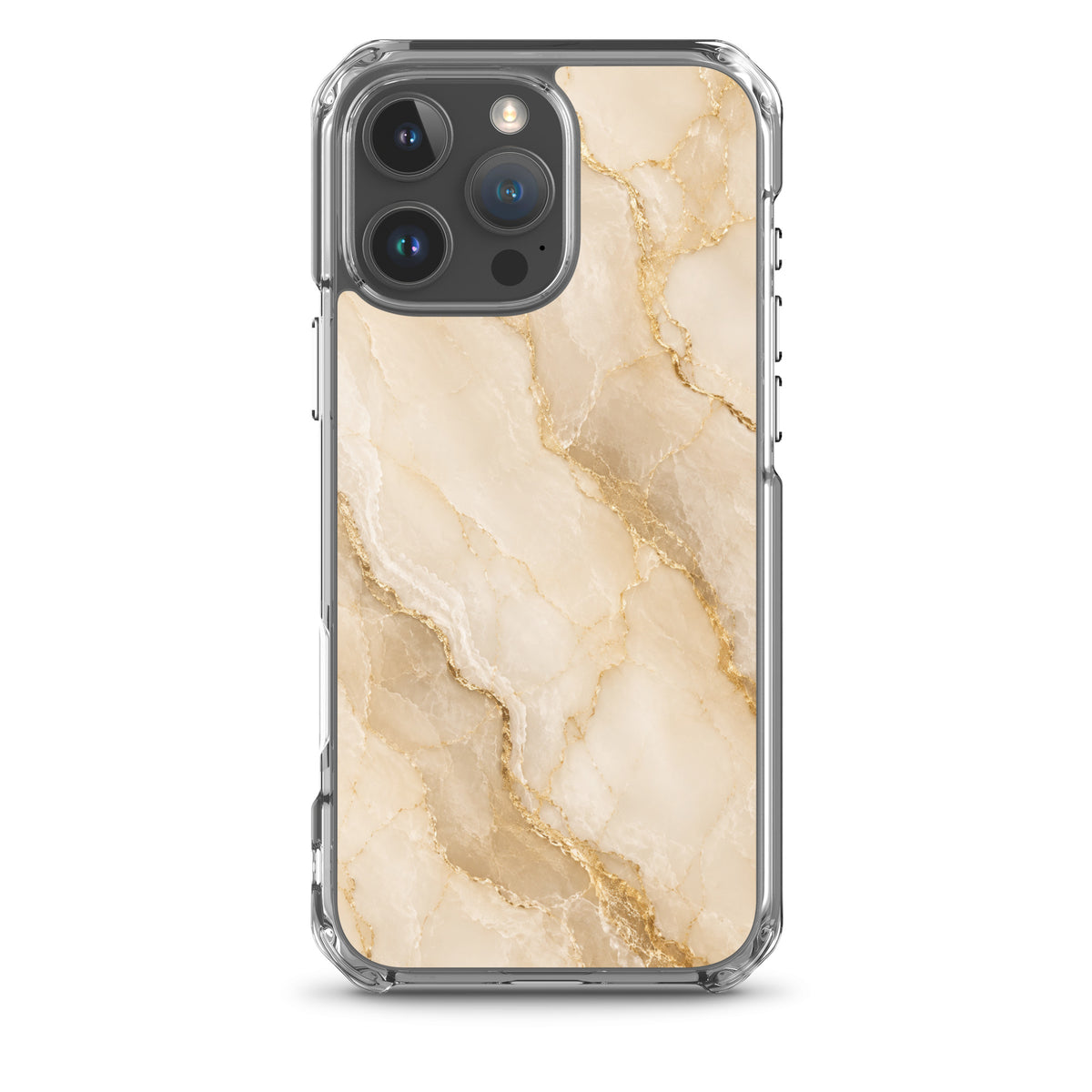 Coque MagSafe marbre beige et doré pour iPhone 16 Pro Max