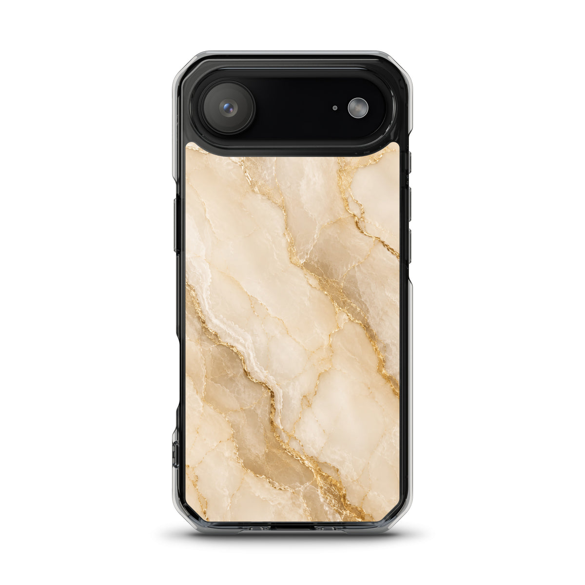 Coque MagSafe marbre beige et doré pour iPhone 17 Air