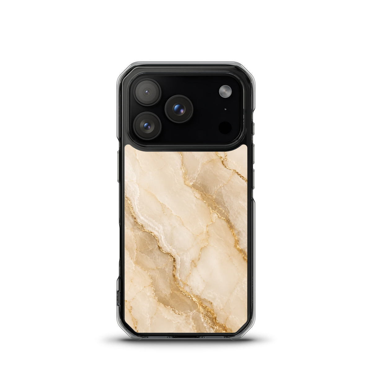 Coque MagSafe marbre beige et doré pour iPhone 17 Pro